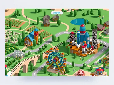 Lurnex - city animation 3d ai animation blockchain branding city game icon identity illustration isometric landing page motion motion graphics render social ui video web design web3