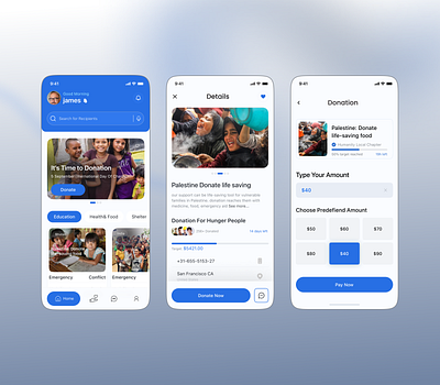 Donation App UI cleanui communitysupport crowdfunding donate donatenow donation design donation page donationapp donationplatform dribbbleshot mobileappdesign nonprofit socialgood supportcause