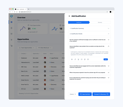 Add Qualification - Sales Dashboard branding complex dashboard dash dashboard dashboard for saas dashboards design finance dashboard illustration logo saas saas dashboard simple dashboard ui ui dashboard ui design ui ux design ux dashboard