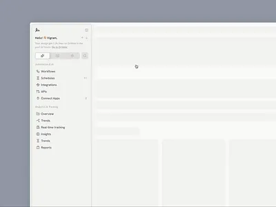 Navigation Redefined ⸻ Side Panel Concept with Sliding Submenus animation branding concept design design trends interaction interface design micro interaction motion graphics saas side panel ui
