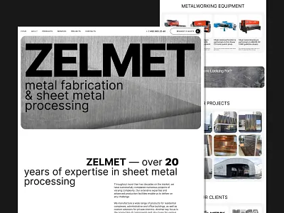ZELMET — Website for Metal Fabrication & Sheet Metal Processing b2b businesswebsite design designinspiration digitalstudio figmadesign industrialdesign industrialwebsite landingpage metal ui uiux ux uxdesign votakdigital webdesign website