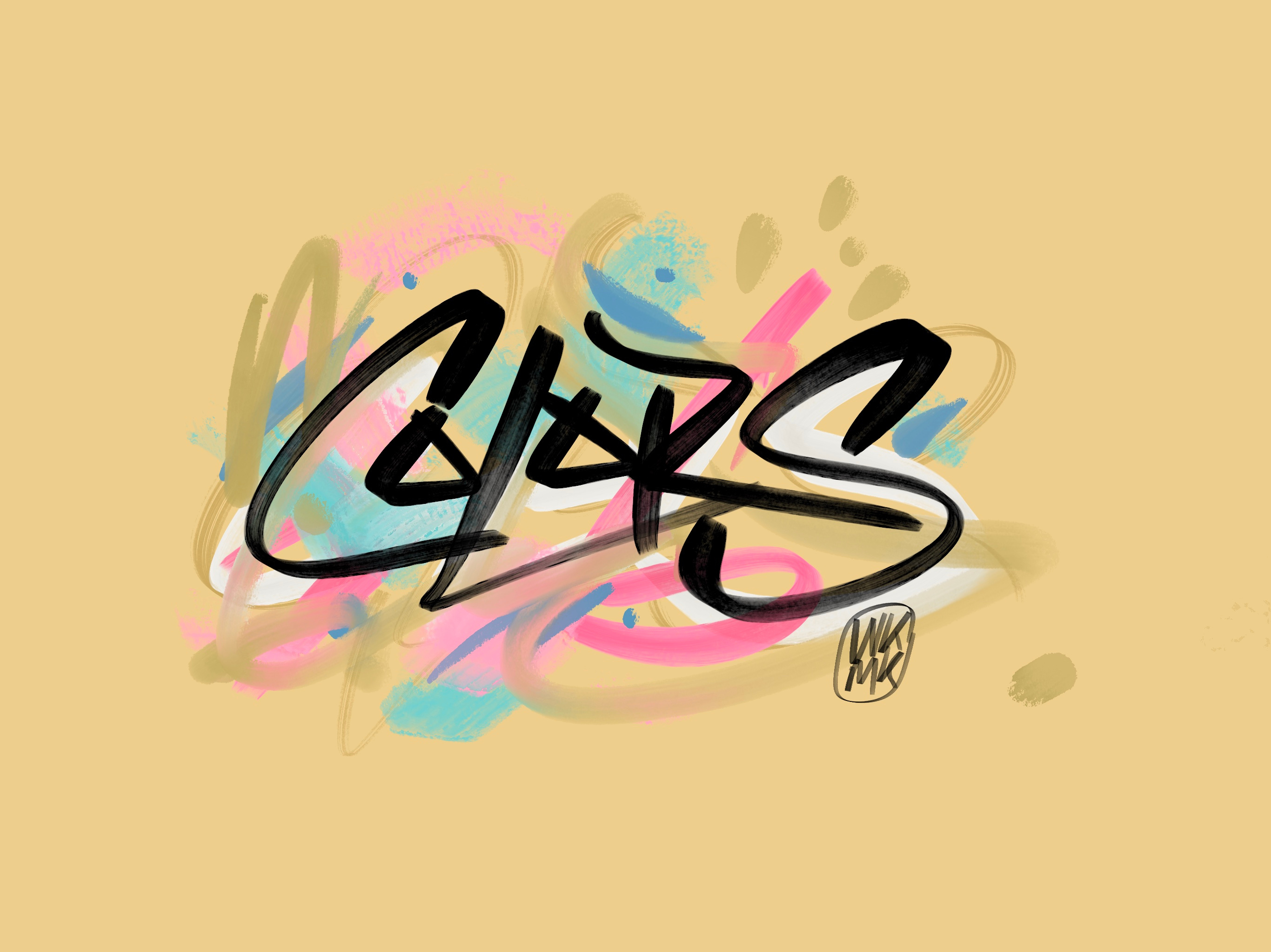 Colors 2d brushes handlettering identity illustration label lettering