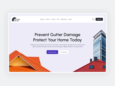Landing Page for Gutter Cleaning Services b2b cleaning service gutter clean gutter clean service gutter cleaning gutter service gutter website gutters service hero section landing page minimal gutter website radiyal roofing roofing service website ui ui design uiux web design web ui design website design