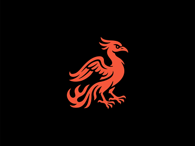 Phoenix Bird Logo animal bird bold branding design energy fantasy fire flame gaming identity illustration logo mark phoenix rebirth symbol vector wings