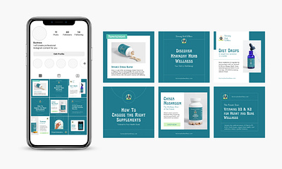 I designed a social media carousel post set for Harmony Herb Wel visualbranding