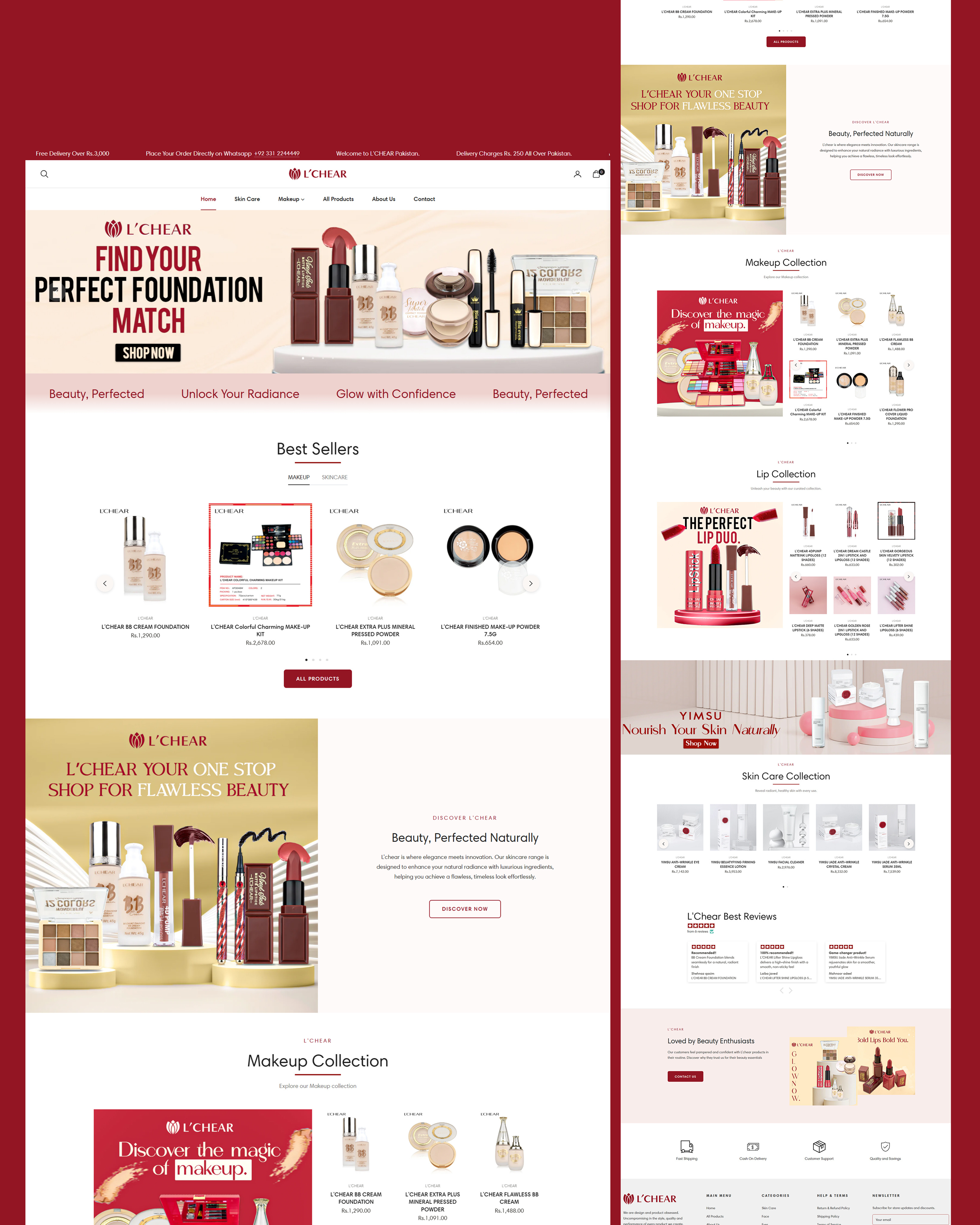 Cosmetic E-Commerce Store Design branding e commerce storedesign ui ux webdesign