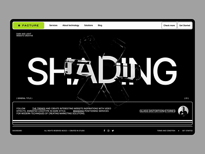 Facture Glass - Website Concept blog cms concept dark design future minimalist modern portfolio ui ux web design website