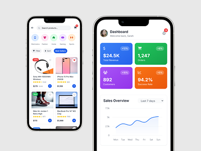 ShopSphere - Smarter eCommerce in Your Pocket app appdesign dashboard dekstop ecommerce logo mobile ui ux