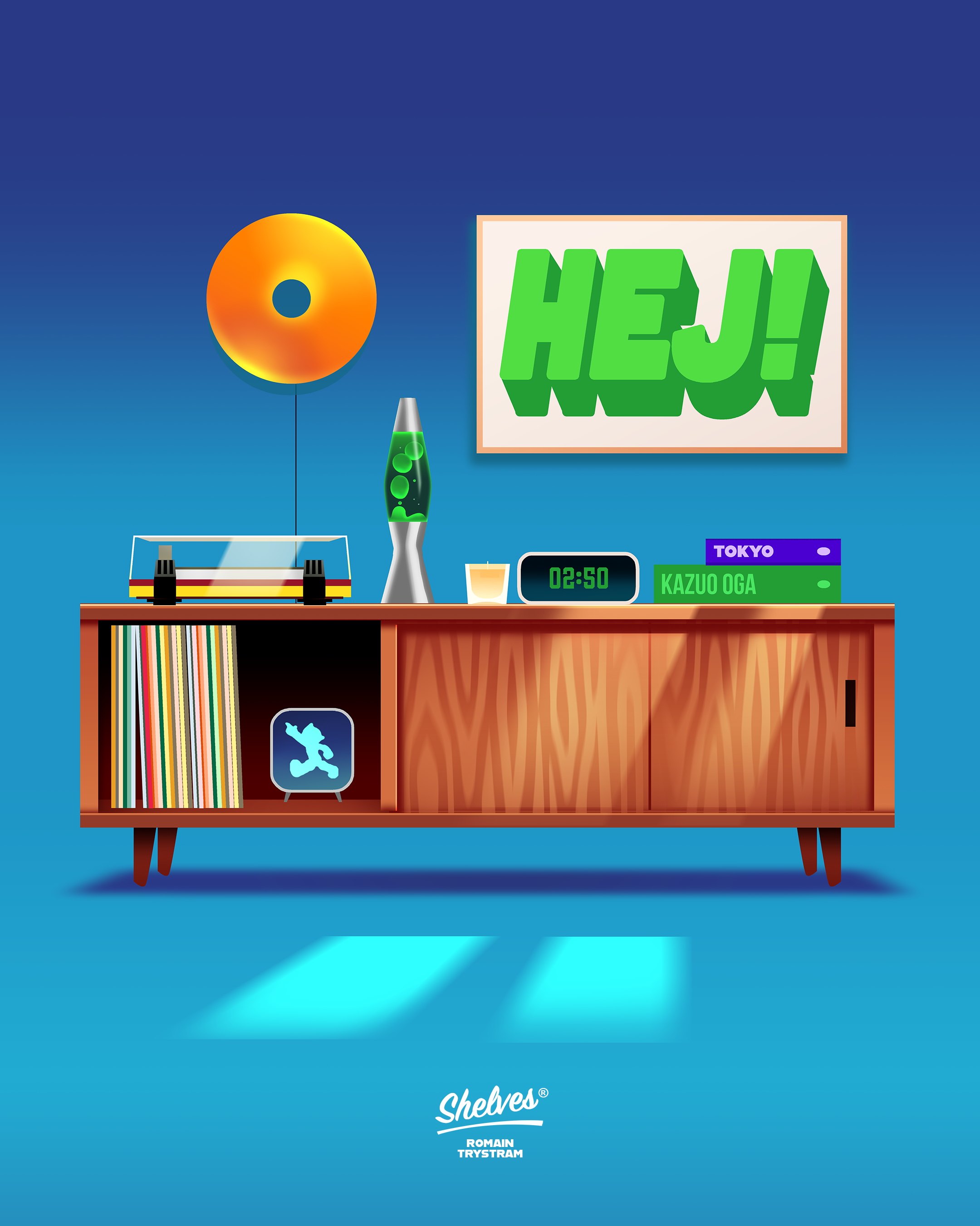 Shelves #2 branding deco design illustration neon vintage