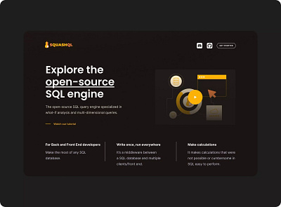 SquashQL - Webdesign branding figma graphic design logo uidesign uxdesign webdesign