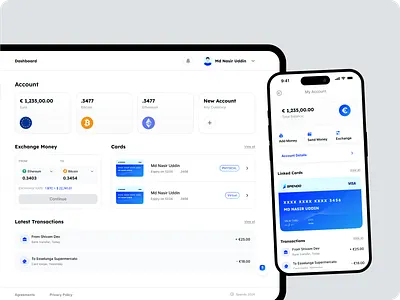 Fintech Dashboard & Mobile App – Seamless Money Management UI mobile app saas ui user experience user interface ux web app