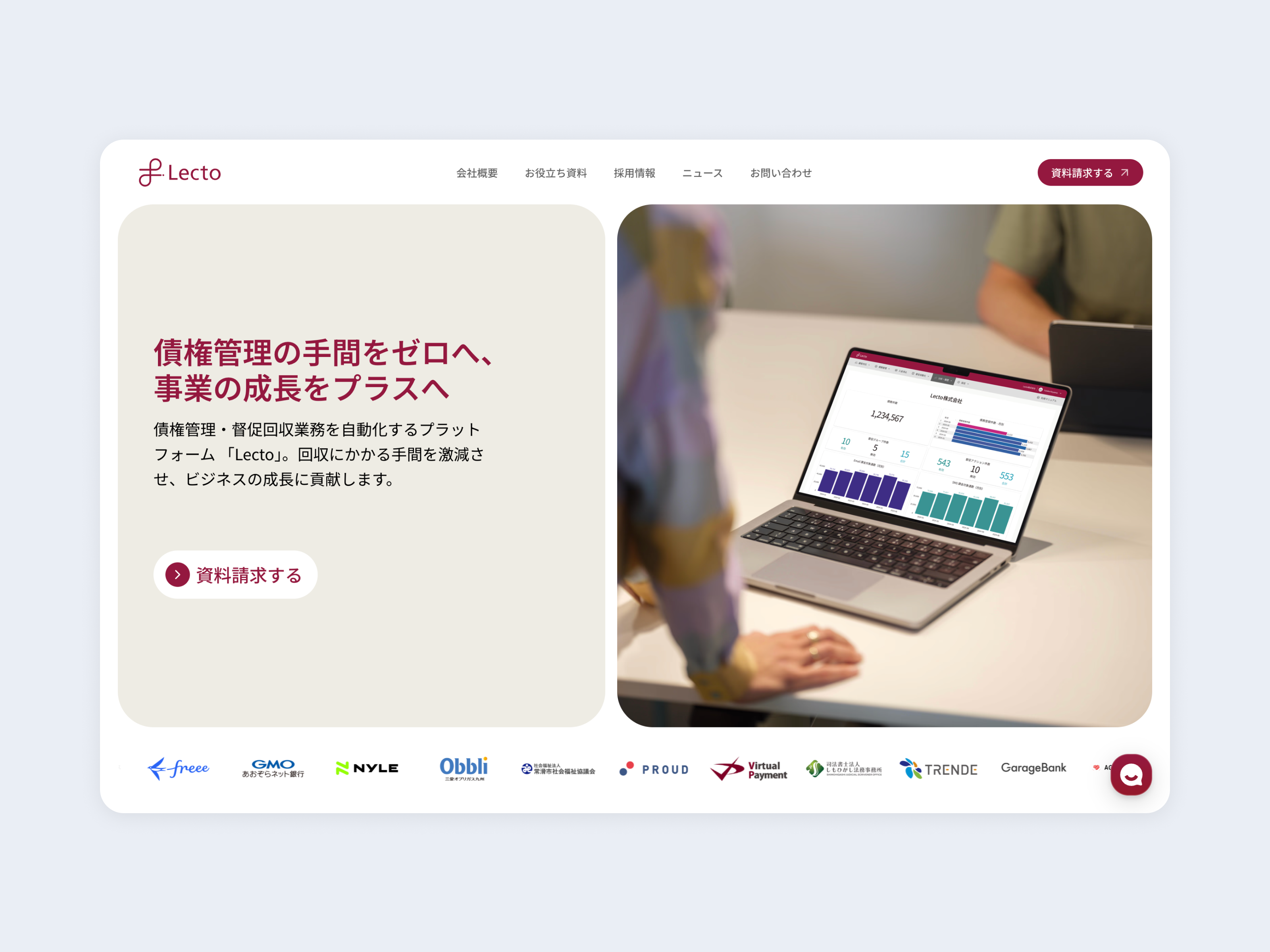 Lecto - Web design for Japanese fintech SaaS