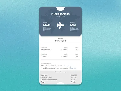 DailyUI - Purchase Receipt dailyui figma flight purchase receipt uiux