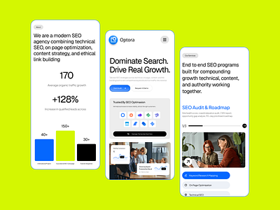 Optora – Modern SEO Agency Mobile App Design 3d animation app design branding design figma framer graphic design illustration landing page logo mobile app motion graphics saas ui uiux ux web design webflow website