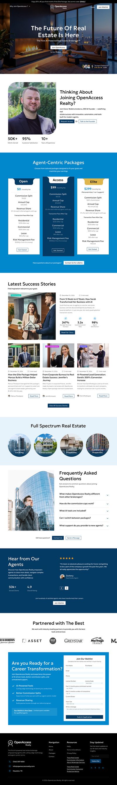 Open Access Realty branding elementor ui web design wordpress