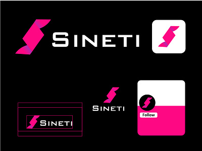 Sineti — Innovating with Style logo design abstract icon bold typography brand identity creative logo digital branding futuristic design geometric shape gradient logo innovative design logo design minimal logo modern logo neon pink logo premium identity professional logo sineti stylish branding tech logo unique symbol visual identity