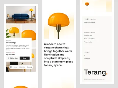 Terang. : Lamp Industry - Product Page Mobile Responsive desk desksetup deskwebsite ecommerce editoriallayout editorialwebsite furniture furniturewebsite lamp minimalism mobile mobileresponsive product productpage shop shopify uidesign uiux uiuxmobile webdesign