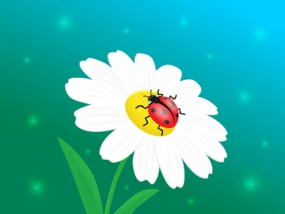 Chamomile & ladybug 🐞 beauty chamomile design digital digitalart digitalillustration flower graphic design illustration ladybug magic of nature nature vector vector illustration