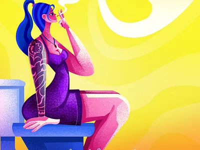 Women smoking p2 branding illustration rest room smoking women smoking