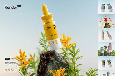 Medical Bottle Mockup Set bottle bottle glass mockup clear glass inoculation medical medical bottle mockup set medicine pharmacy transparent vitamins