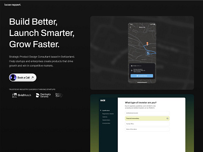 Freelance Design Portfolio · Lucas Rappart branding design hero portfolio product design ui ux