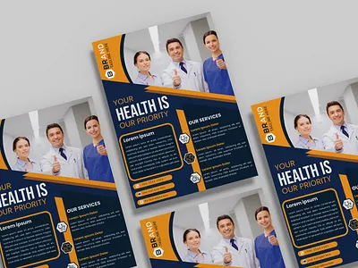 Modern Healthcare Flyer Design – Your Health is Our Priority behance branding business card flyer graphic design ui vector