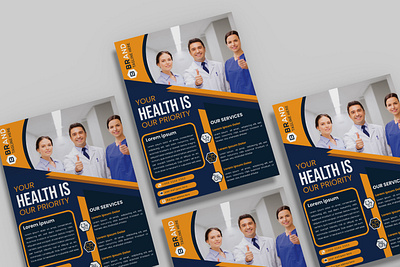Modern Healthcare Flyer Design – Your Health is Our Priority behance branding business card flyer graphic design ui vector
