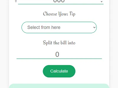 Tip Calculator app coding css hover html javascript ui ux visual studio code web application website development