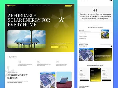 Solar Energy Website Design app design branding design eco friendly graphic design green tech illustration landing page design minimal solar solar enery sustainable sustainable energy ui ui designer ui ux design web site design