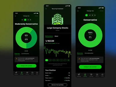 Fintech & Crypto app - Dark theme app designer banking app bond crypto app crypto currency dark theme finance app fintech app graph view investing investment app ios learning logo statistics statistics view stock app stock exchange stocks ui
