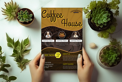 Creative Coffee House Flyer Design ☕✨ coffee house design