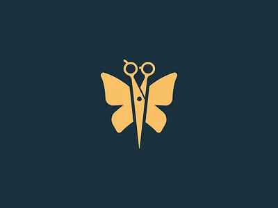 Butterfly + Scissor Barber logo barber design barber life barber logo barber shop butterfly logo scissor logo