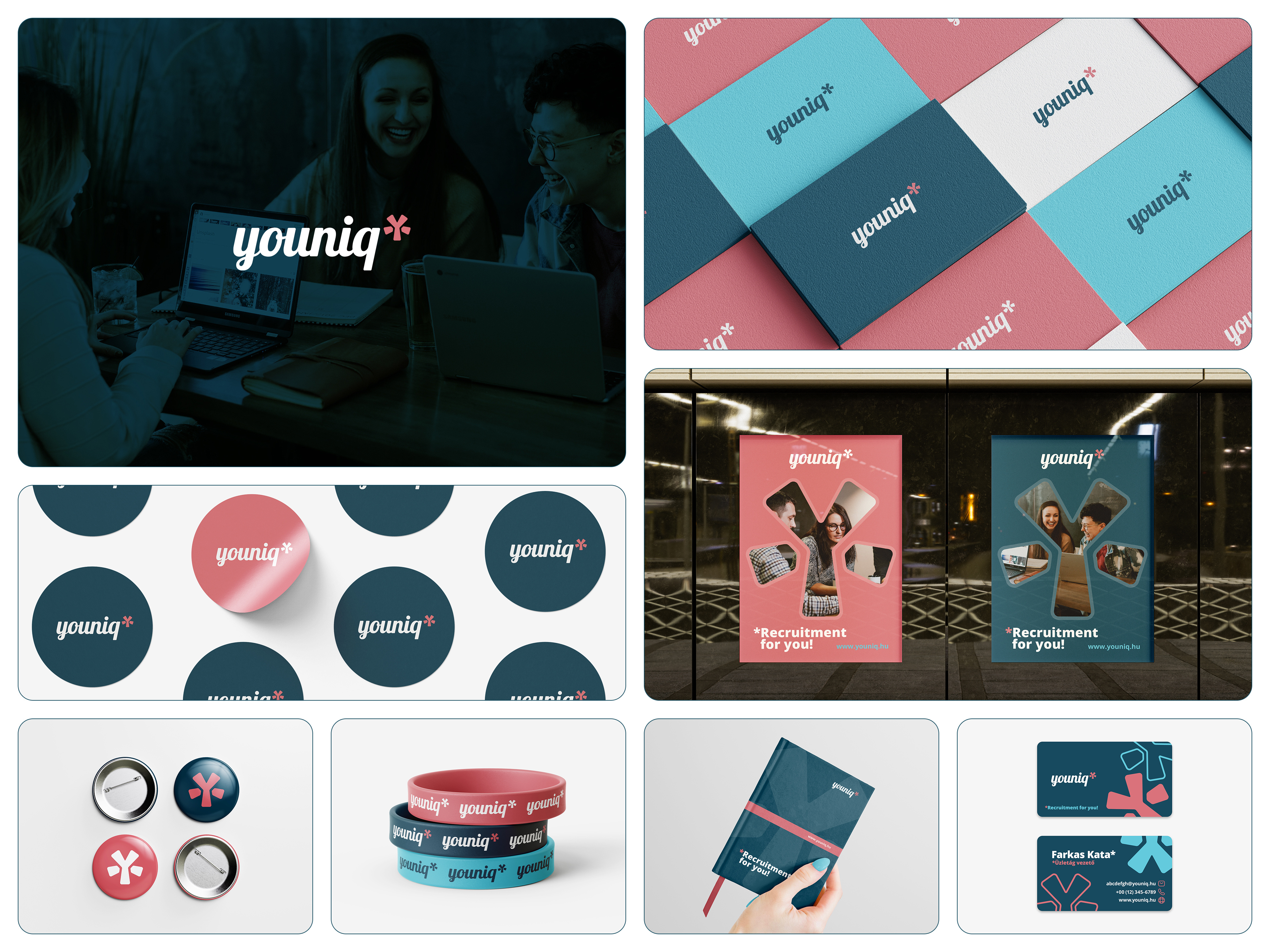 Youniq - logo design | branding brand brand design brand identity brand identity design branding business card design clean design email signature design graphic graphic design job placement logo logo design modern promotional items recruitment visual visual identity visual identity design