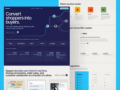 Sequen. finance fintech landing page pricing sale ai sale management web web design website