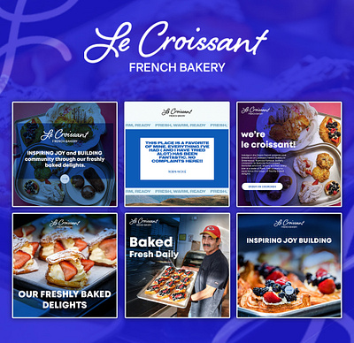 Le Croissant French Bakery – Social Media Design Showcase advertising design branding client approved work design graphic design logo userexperiencedesign uxuidesigner