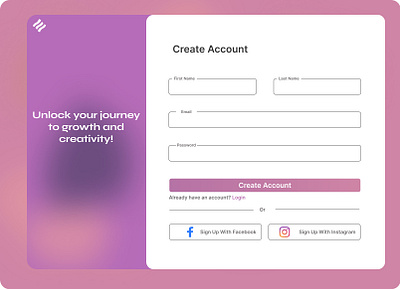 Sign Up Page Design 100 days challenge 3d animation branding dailyui graphic design logo motion graphics sign up ui