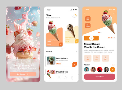 Ice cream App ui