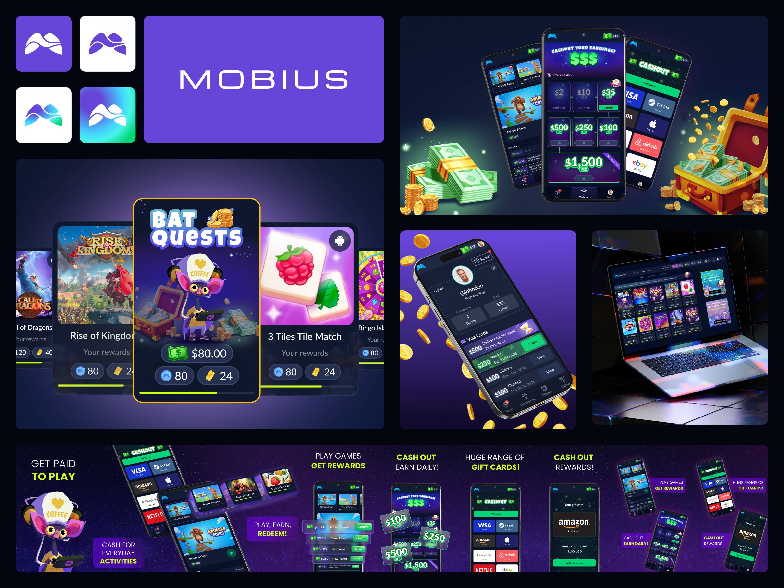 Mobius branding gaming logo ui ux