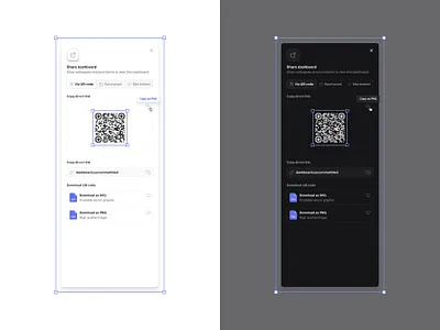 Share dashboard — Untitled UI modal product design qr code share share project slideout ui design user interface