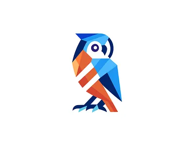Geometric Owl Logo bird brand identity branding geometric logo icon illustration logo logomaker logotype owl logo pet logo saas sports symbol ui vector web3 wild life