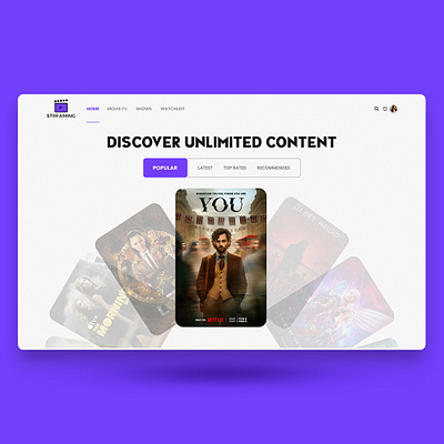 Movie Streaming website design app branding design elementor figma graphic design illustration landing page logo movie ui ui design uiux vector web web design website wordpress