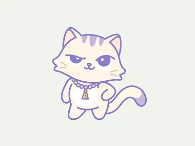 Sassy Cat Character for Meditation App adorable brand mascot buddha cartoon cat character cat mascot cute flat illustration fun illustration kitten kitty meditation mischievous pastel playful sassy cat simple yoga zen