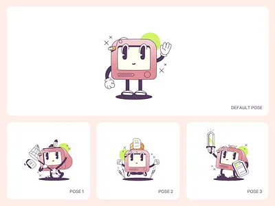 Rita Data - Character Illustration Design branding computer data design funny graphic design guru hello icon illustration line mascot minimal pc retro screen simple ui vintage wave
