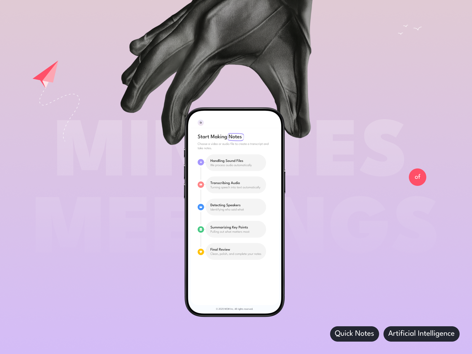 AI-Powered Quick Notes – Meeting Minutes App dailyui dribble minutesapp quicknote uiux