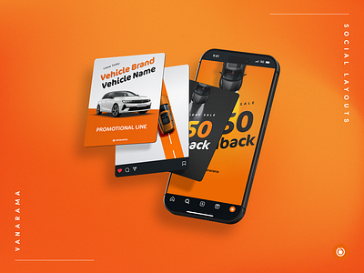 Vanarama Social Suite branding cars design instagram orange social social design templates tiktok