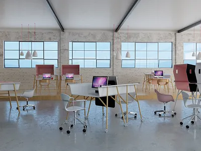 Office design render 3d modelling rendering