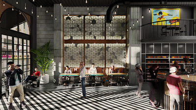 Cafe Renders 3d modelling rendering