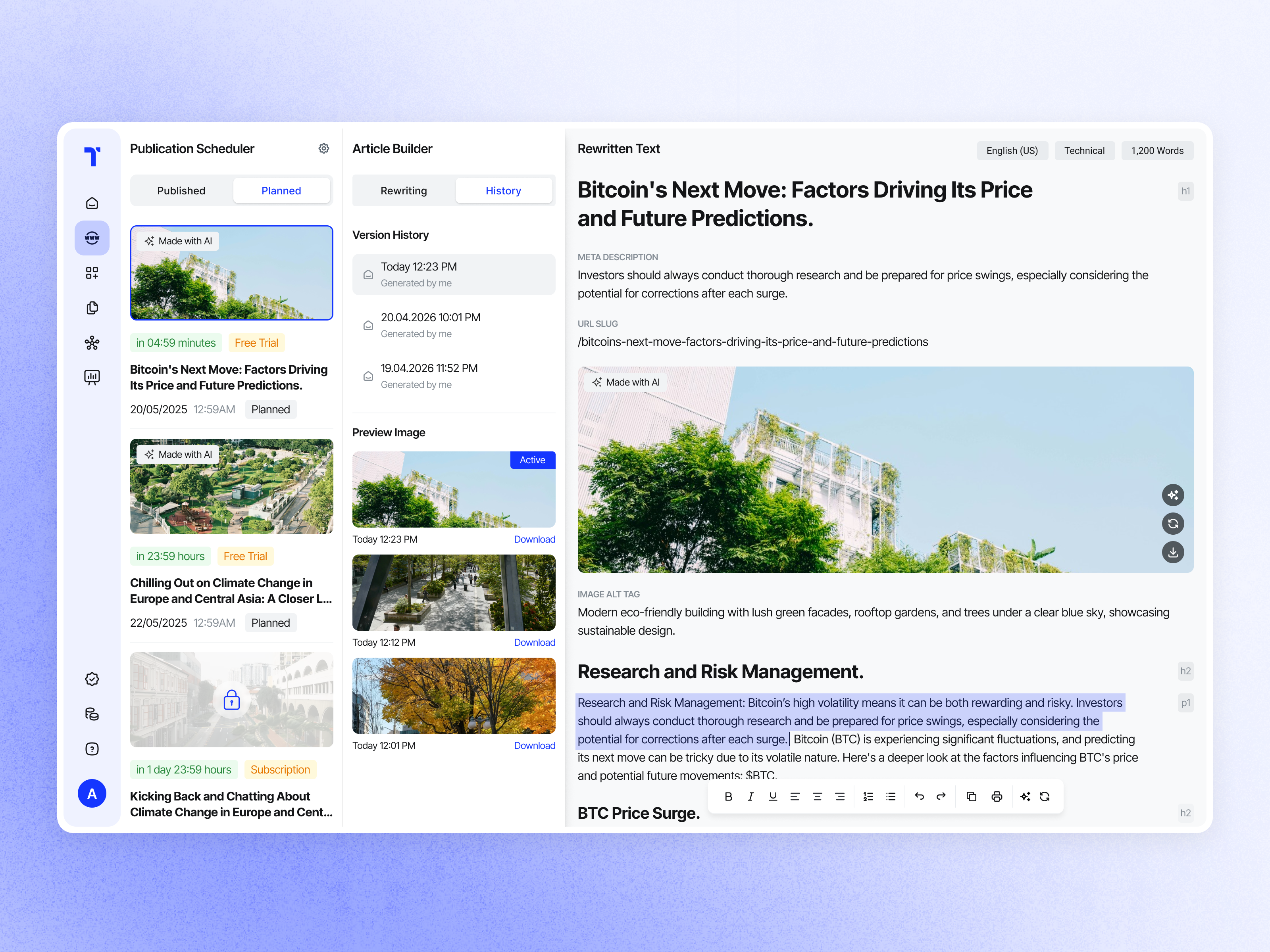 Complete SEO suite of tools automation autopublisher dashboard marketing monitor. generate. publish. publisher seo seo blog seo content creation seo growth seo strategy