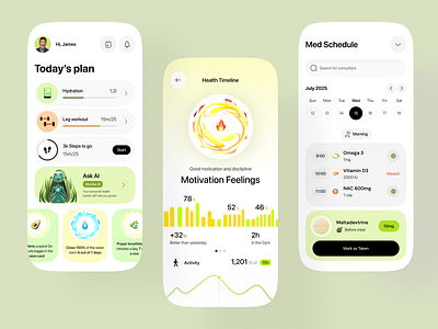 Personal Health & Wellness App app app design design health health app healthcare mobile mobile app ui ux wellness