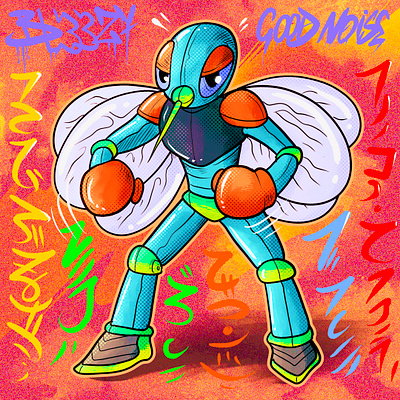 "Super Moskito" art branding cartoon character color pencil comic cover design draw dream fun illustration manga moskito music water ink